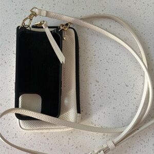 Bandolier iPhone 13 Pro case- extended pouch- ivory/gold